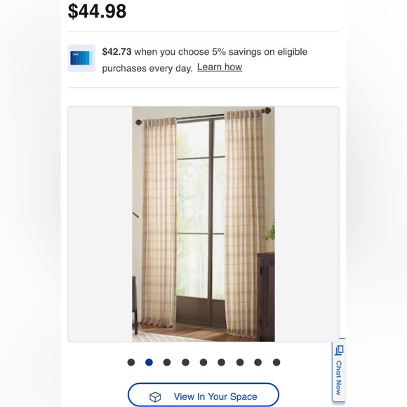 Allen + Roth 95in Rod Pocket Back Tab Panel Curtains - Picture 4 of 5